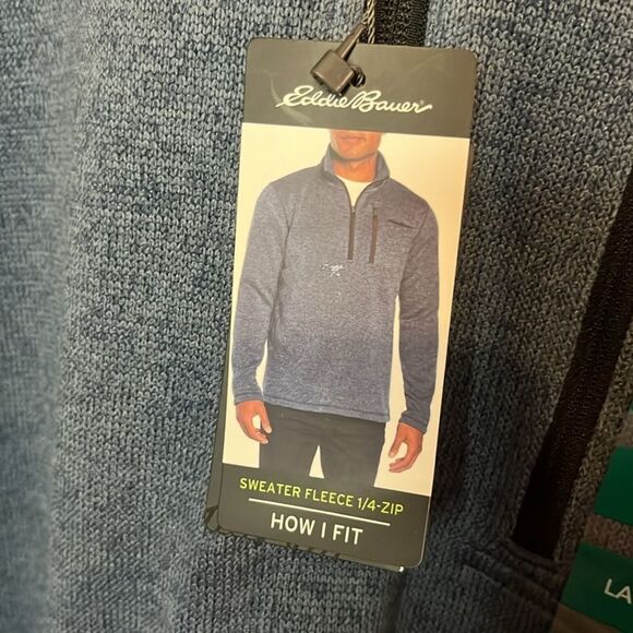 Men’s Eddie Bauer 1/4 zip fleece sweater size large NWT. - Picture 8 of 11
